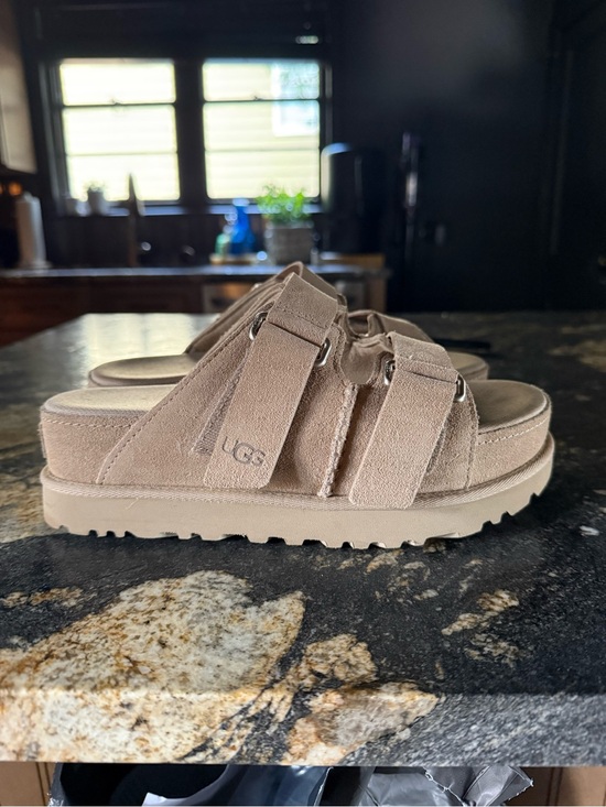 UGG Shoes - UGG Women's Taupe Suede Platform Slide Mules